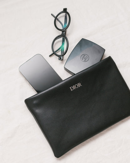 Faux leather wristlet