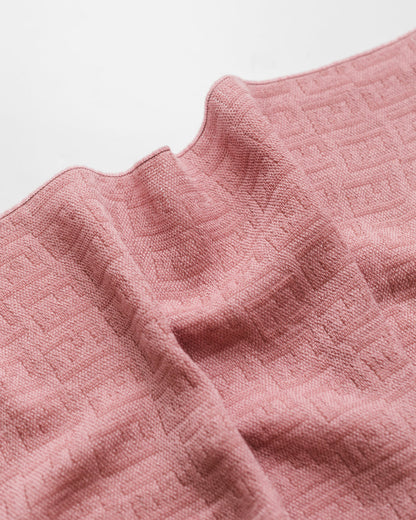 Fendi Salmon Pink Monogram Wool Scarf