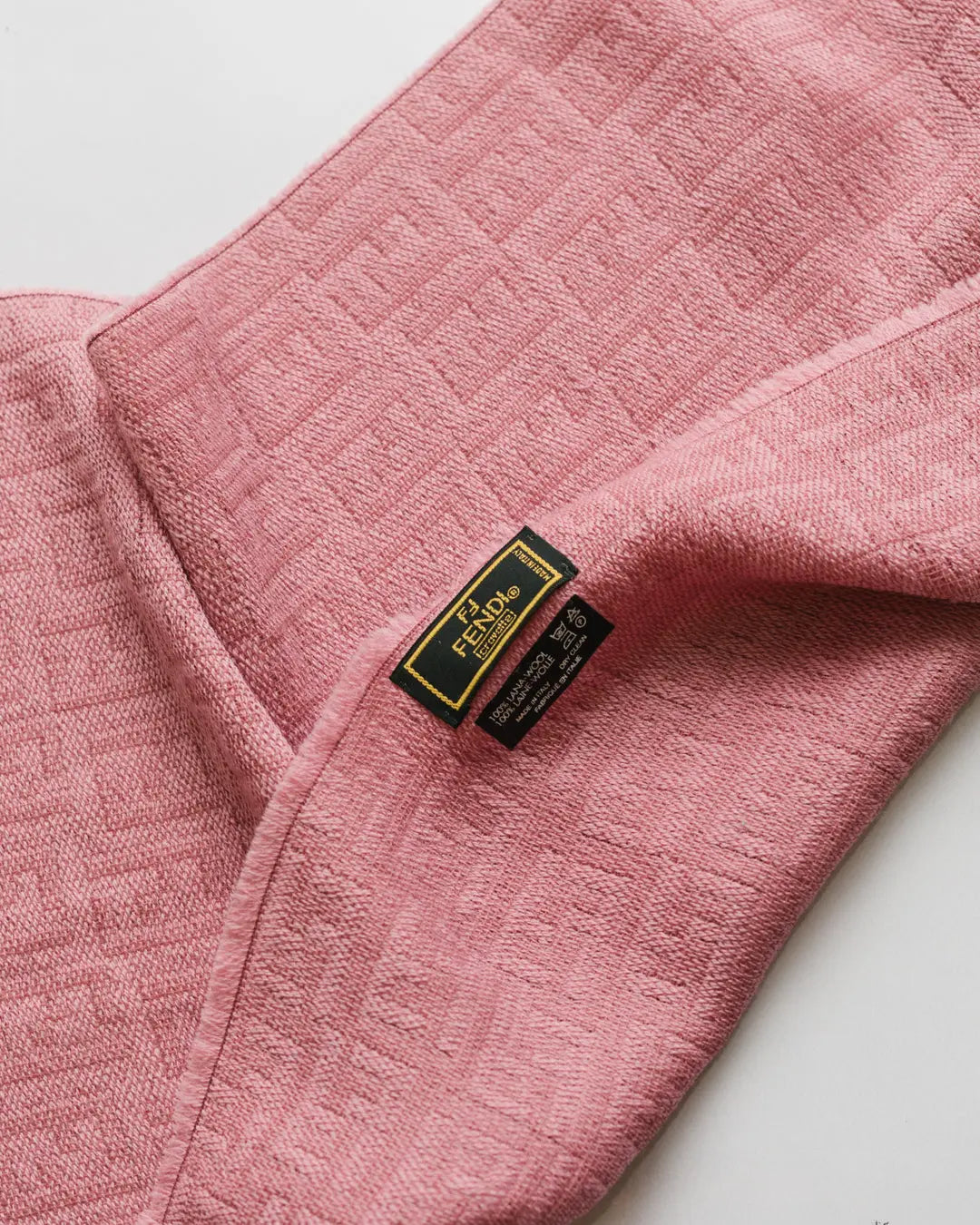 Fendi Salmon Pink Monogram Wool Scarf