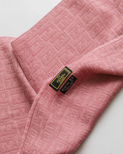 Fendi Salmon Pink Monogram Wool Scarf
