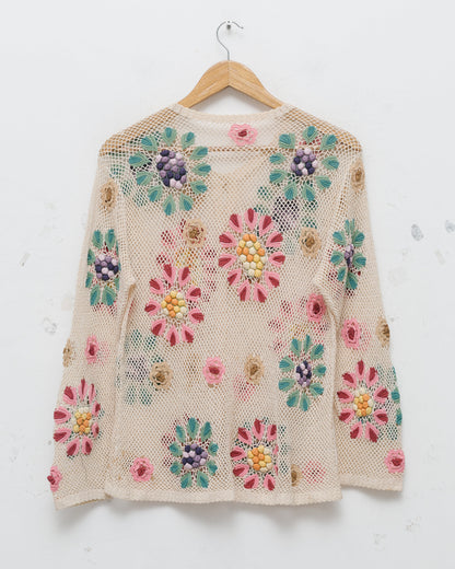 Floral crochet cardigan