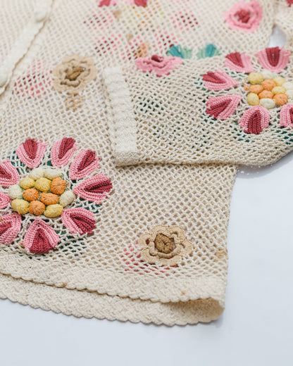 Floral crochet cardigan