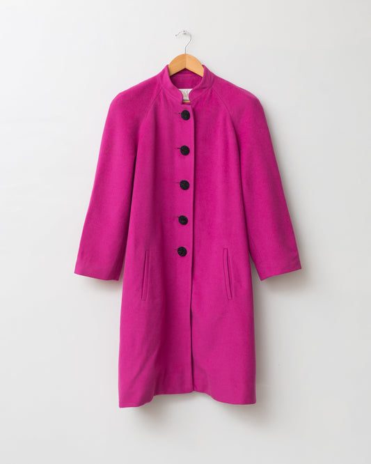 Fuchsia wool dress coat