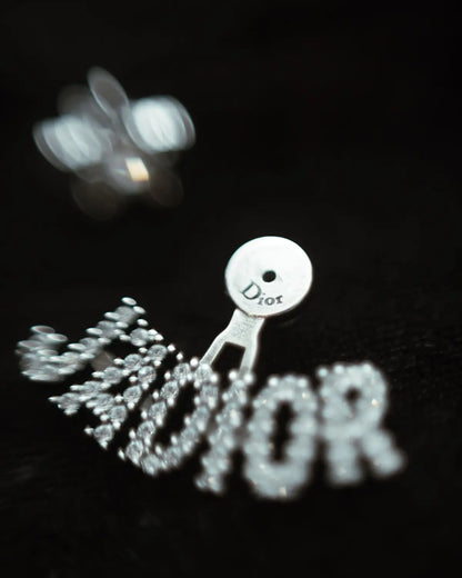 Single rhinestone studded earring