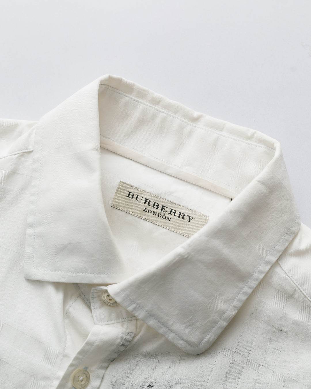 Handpainted Burberry Self Patterned Button Down