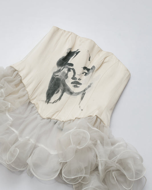 Handpainted portrait ballerina corset