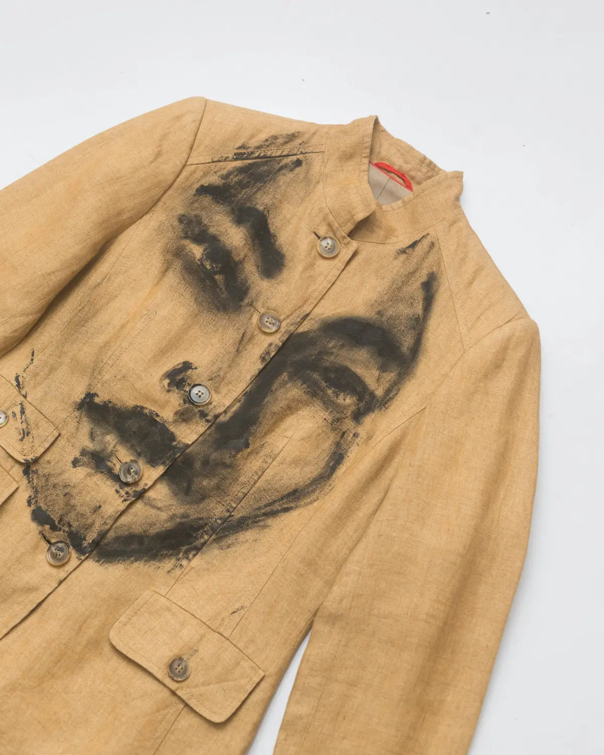 Handcrafted at aimee handpainted portrait blazer in linen