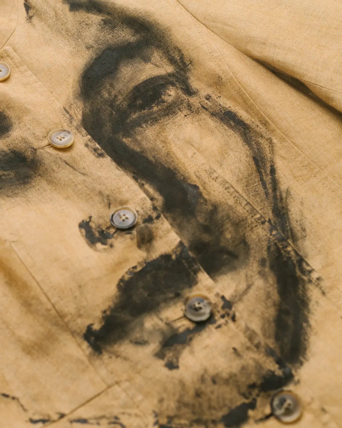 Handcrafted at aimee handpainted portrait blazer in linen