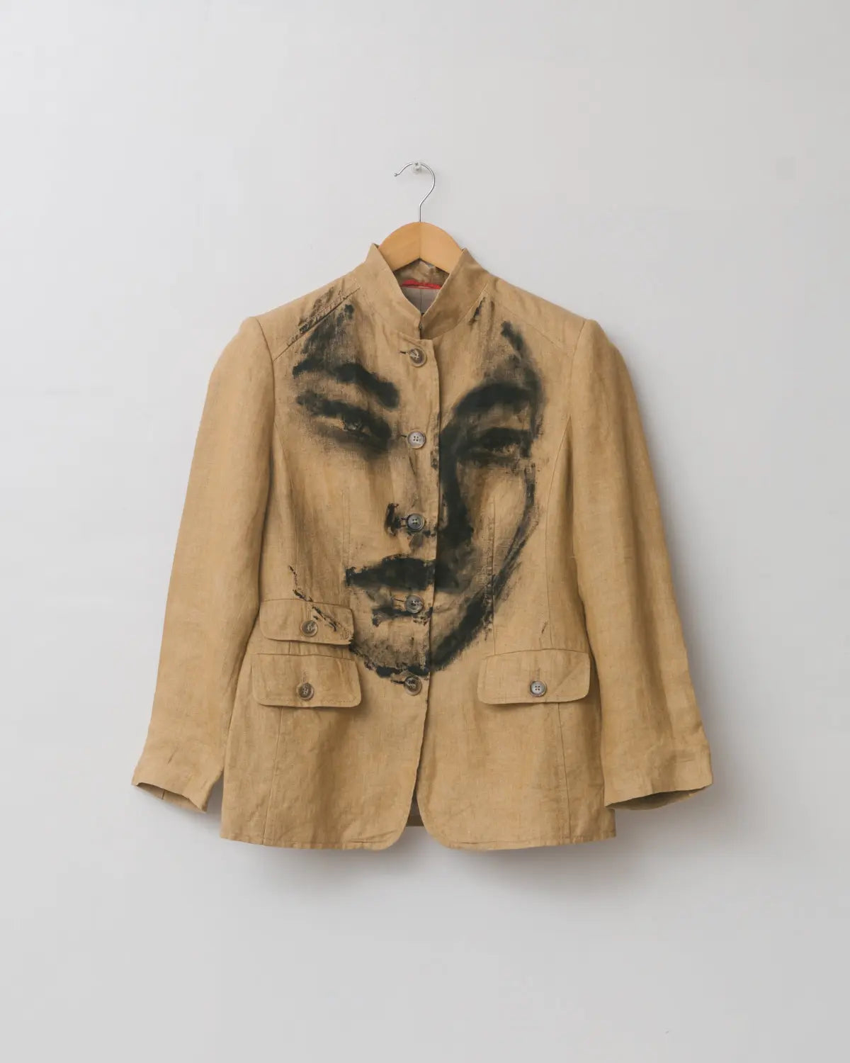 Handcrafted at aimee handpainted portrait blazer in linen