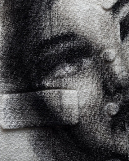 Upcycled handpainted portrait jacket