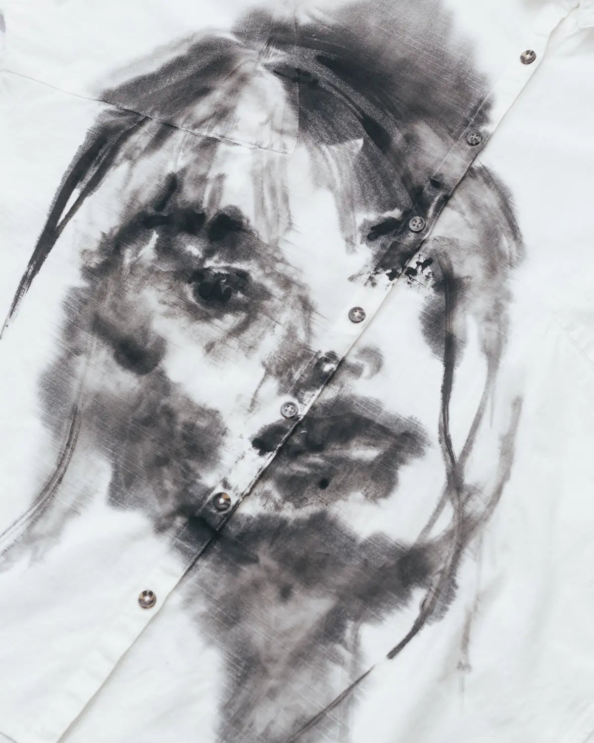 Aimee one-of-one handpainted portrait linen shirt