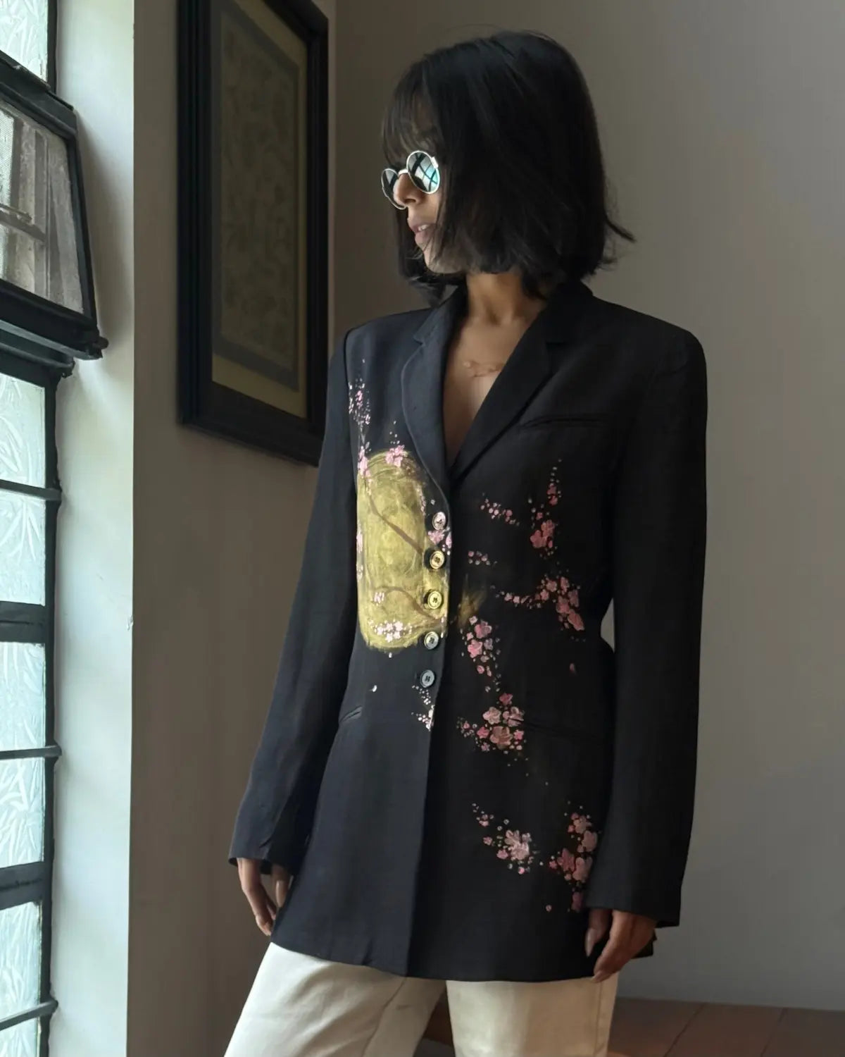 Emporio armani handpainted sakura blazer