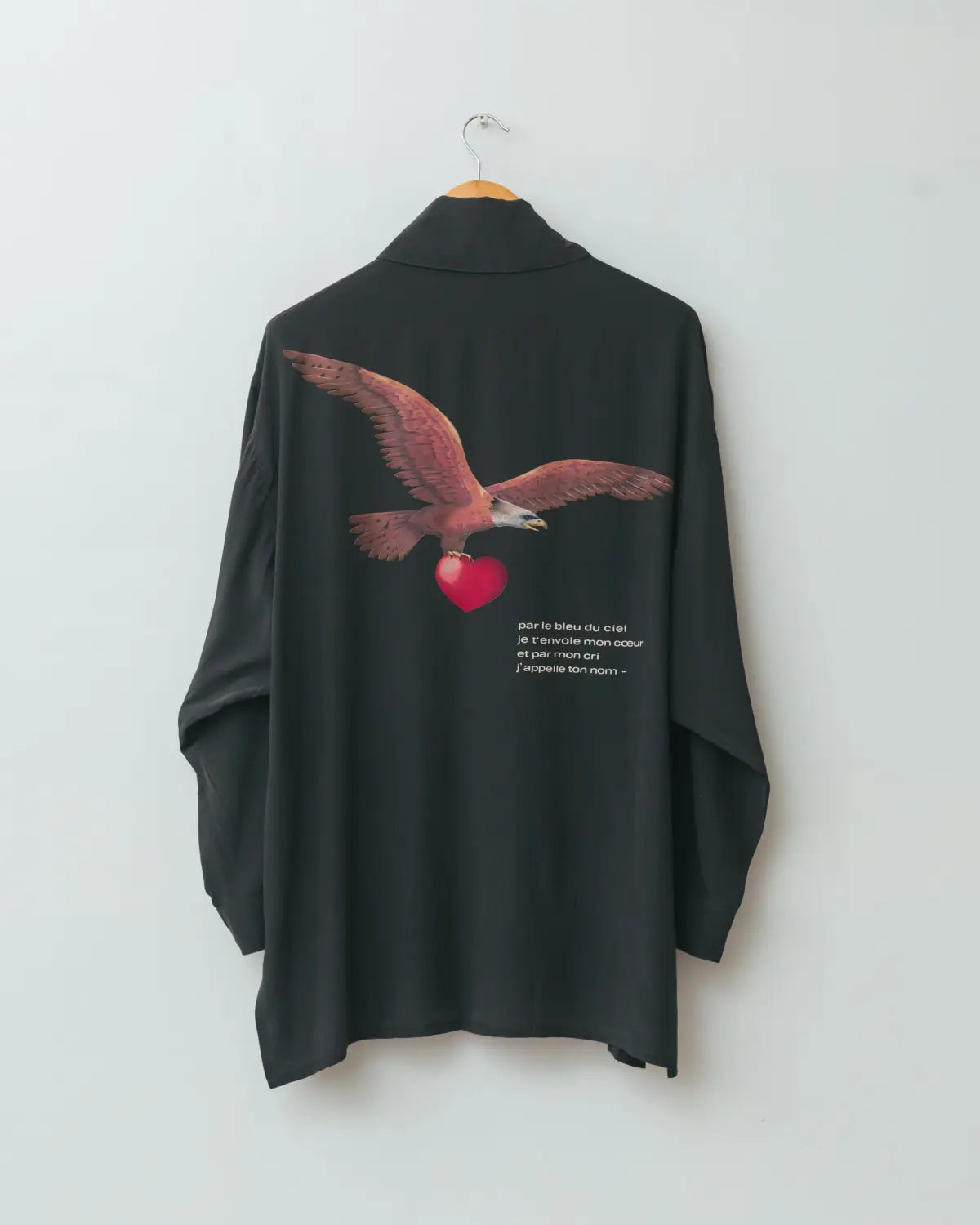 Handpicked by aimée heart embroidered pure silk shirt
