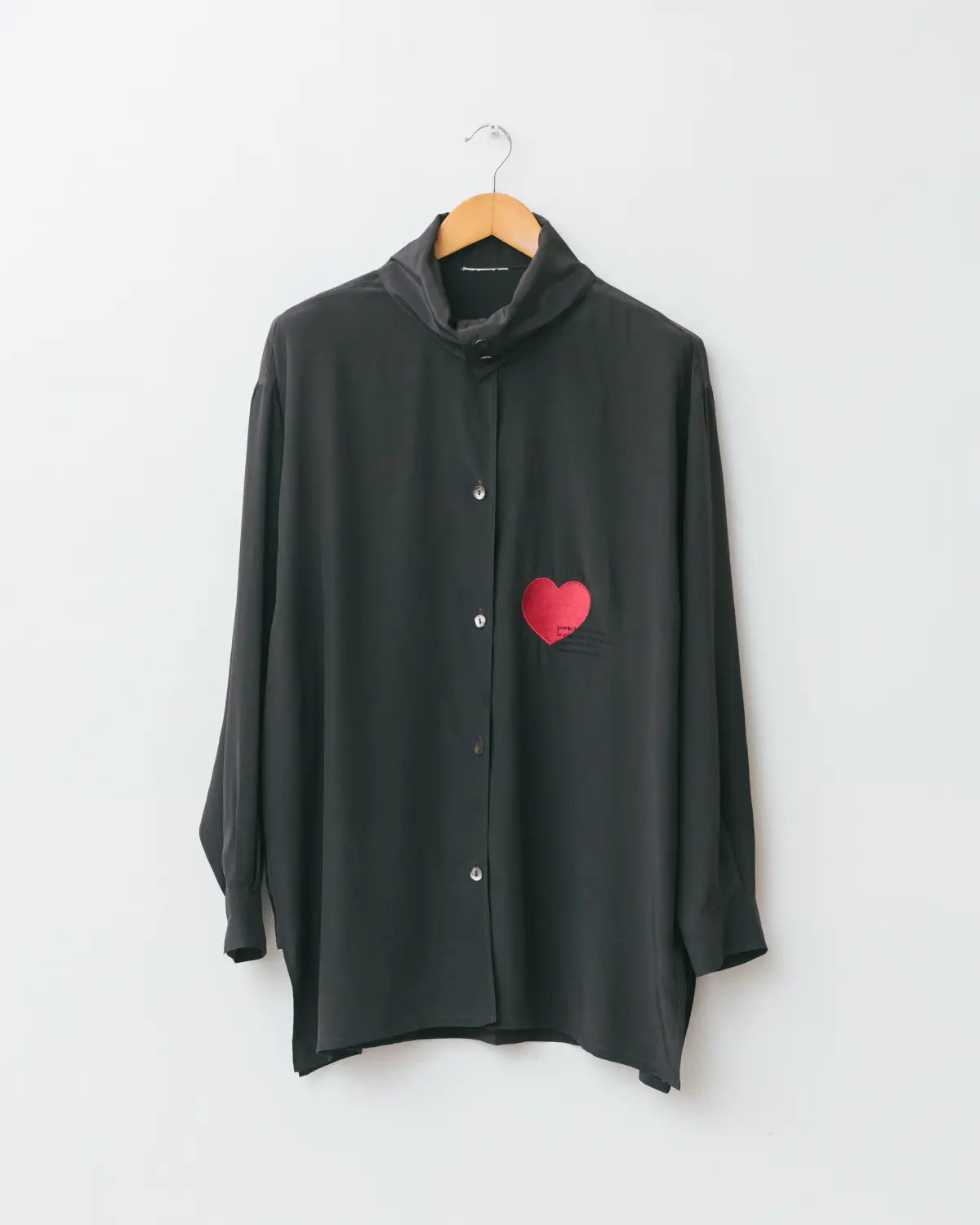 Handpicked by aimée heart embroidered pure silk shirt