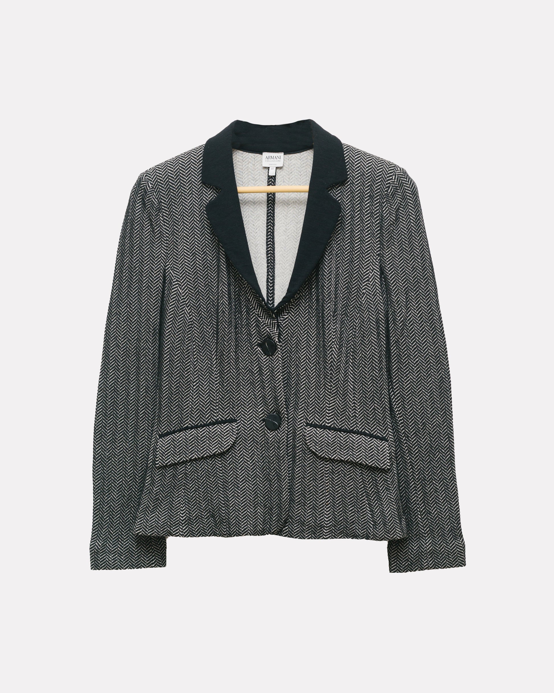 Cotton & wool herringbone blazer