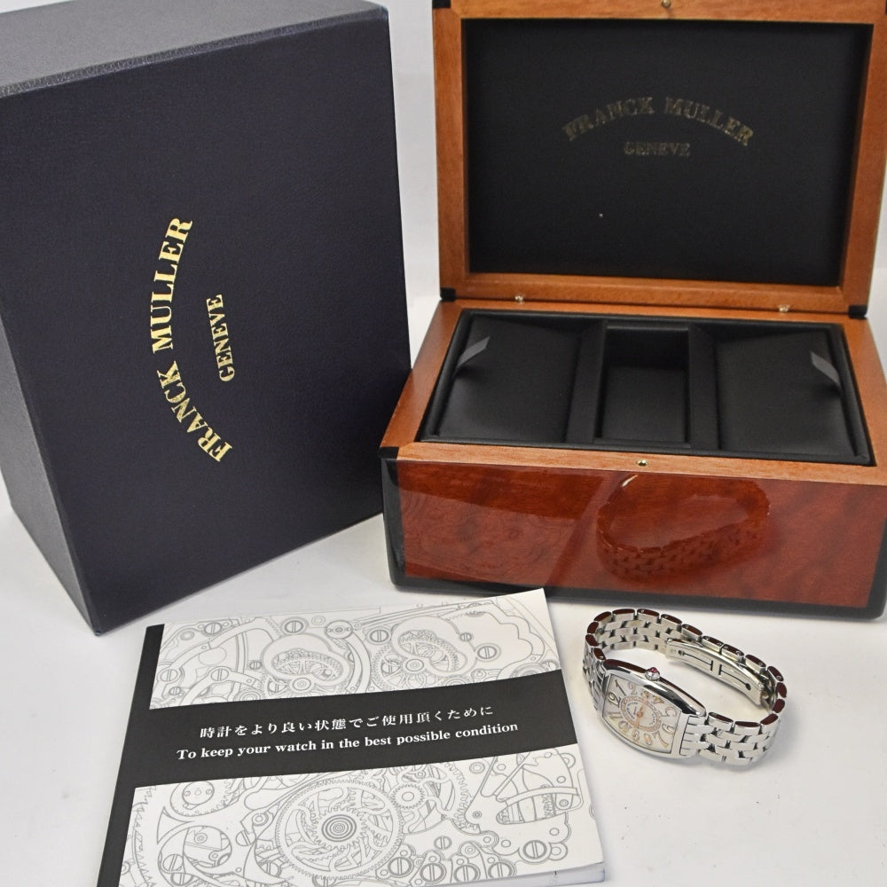 Franck Muller Tonneau Curvex Diamond Dial 1752QZCD1RSTG Ladies Quartz Watch