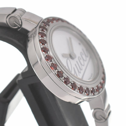 Elegant Gucci 105 Garnet Bezel Bangle Quartz Ladies Watch - Pre-owned