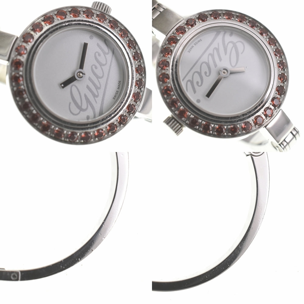 Elegant Gucci 105 Garnet Bezel Bangle Quartz Ladies Watch - Pre-owned
