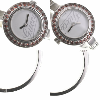 Elegant Gucci 105 Garnet Bezel Bangle Quartz Ladies Watch - Pre-owned