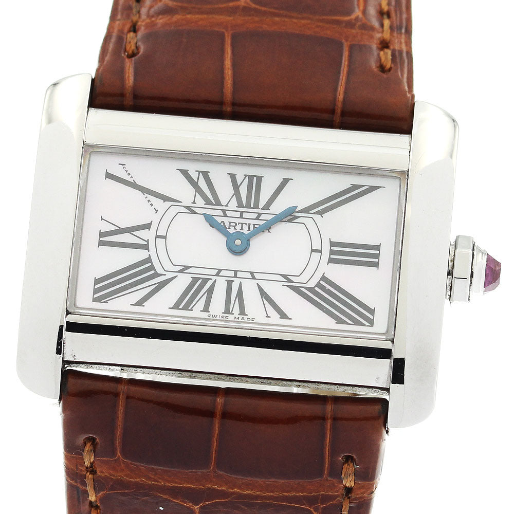 Elegant Cartier Tank Divan Mini Shell Dial Quartz Ladies Watch W6301455