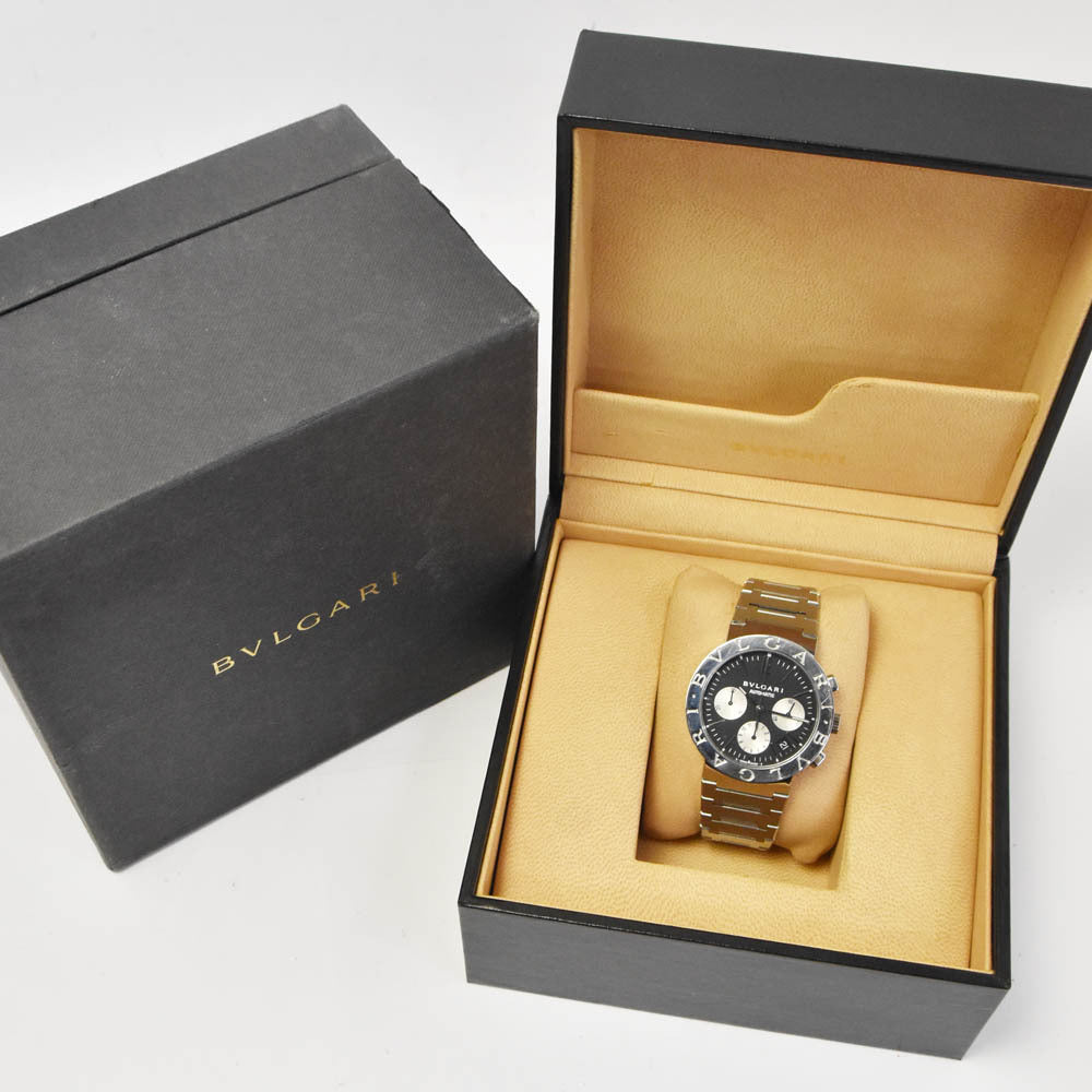 Bvlgari BB38SSCH Automatic Chronograph Date Men's Watch with Box, Fine Condition