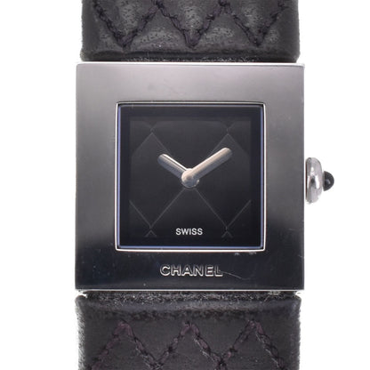 Elegant Chanel H0118 Matelasse Stainless Steel Leather Quartz Women's Watch