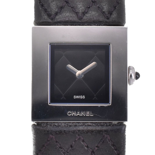 Elegant Chanel H0118 Matelasse Stainless Steel Leather Quartz Women's Watch