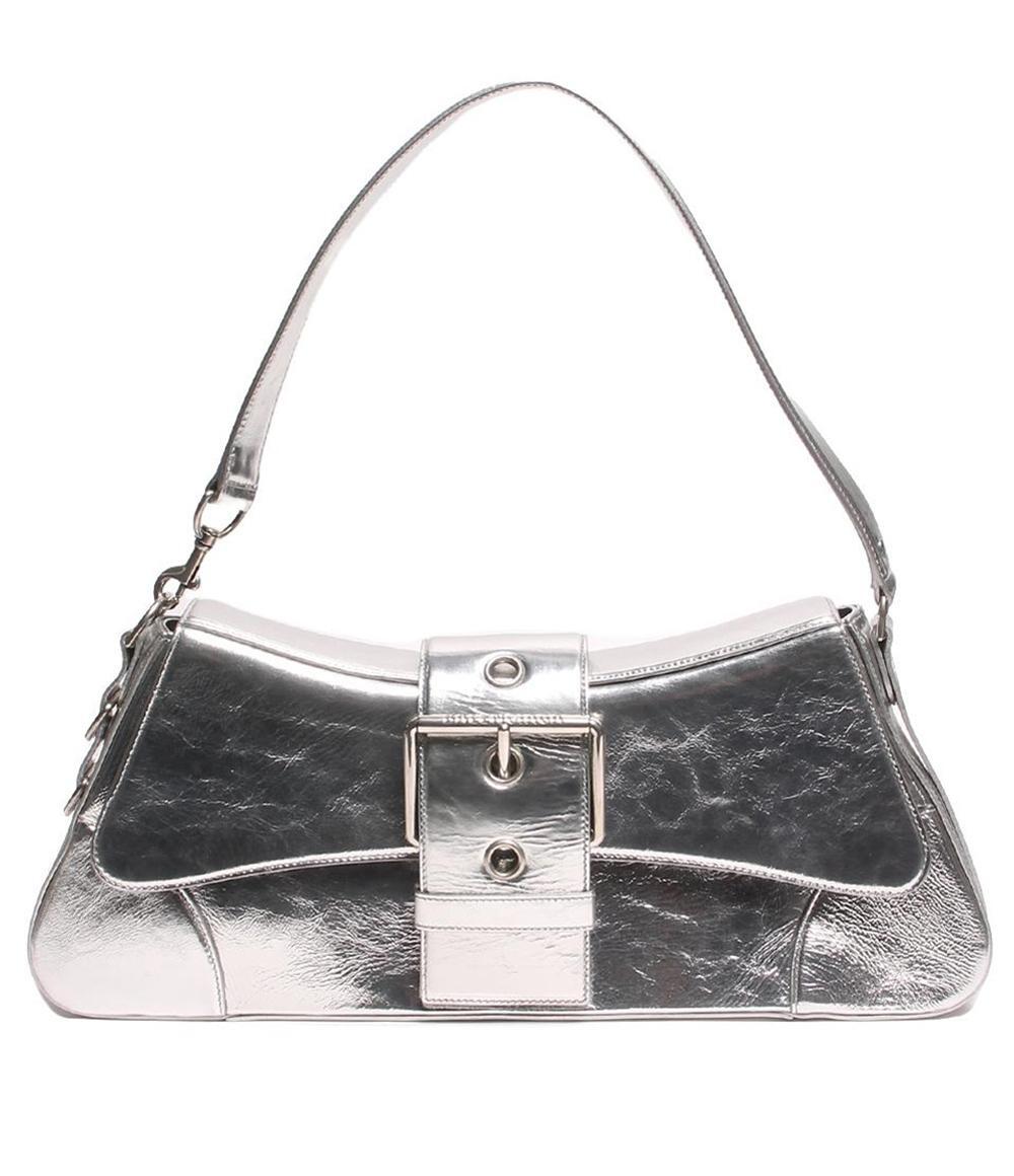 Balenciaga Silver Hardware Leather Shoulder Bag Women's Luxury Handbag
