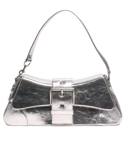 Balenciaga Silver Hardware Leather Shoulder Bag Women's Luxury Handbag