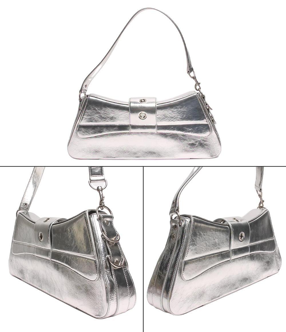 Balenciaga Silver Hardware Leather Shoulder Bag Women's Luxury Handbag