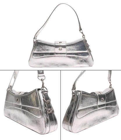 Balenciaga Silver Hardware Leather Shoulder Bag Women's Luxury Handbag