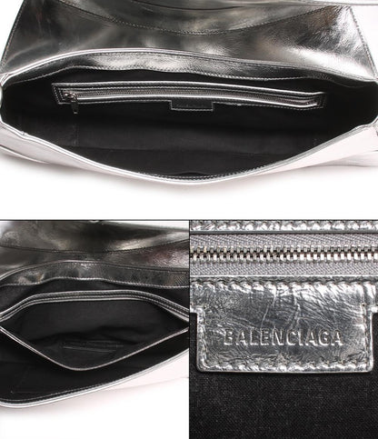 Balenciaga Silver Hardware Leather Shoulder Bag Women's Luxury Handbag