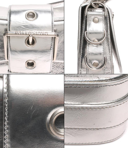 Balenciaga Silver Hardware Leather Shoulder Bag Women's Luxury Handbag