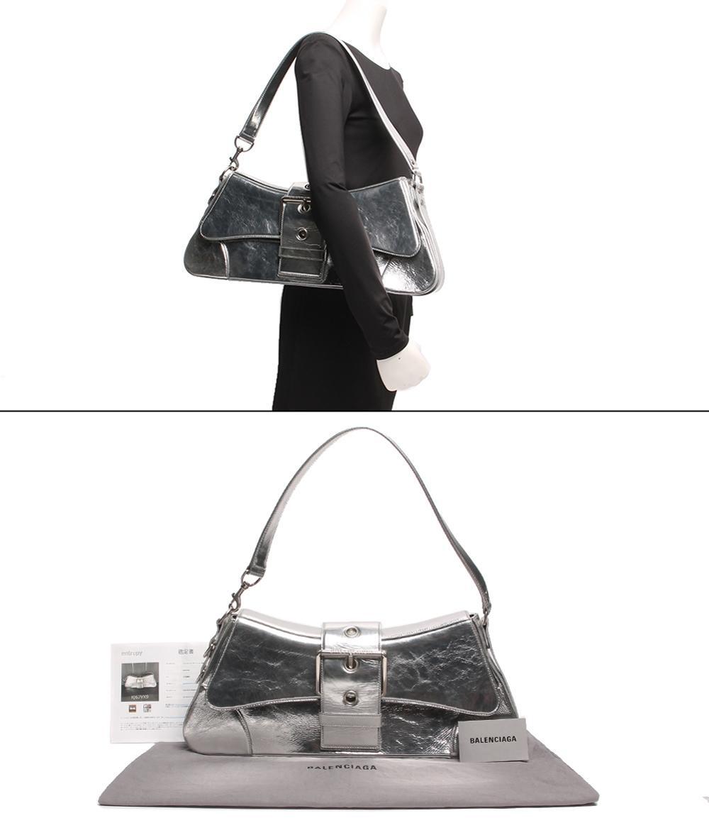 Balenciaga Silver Hardware Leather Shoulder Bag Women's Luxury Handbag