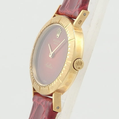 Vintage Rolex Cellini K18YG Brown Gradation Dial Manual Winding Women's Luxury Watch