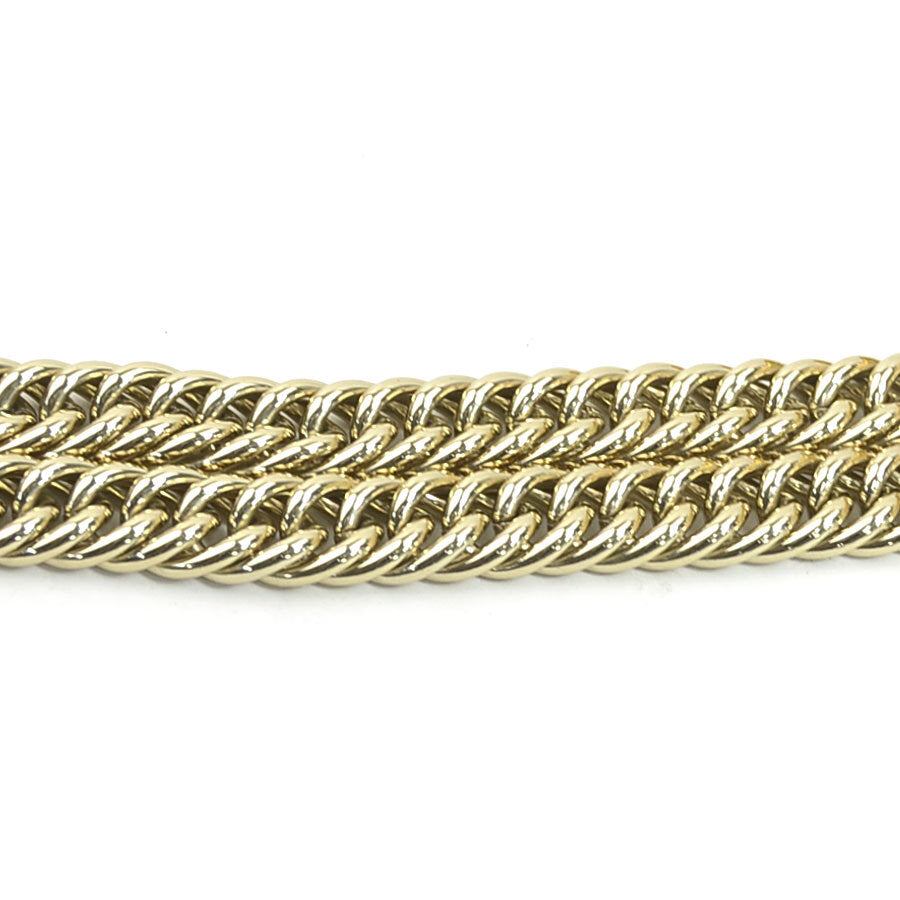 Fendi Mini Canai Leather Shoulder Bag Gold Silver with Metal Accents