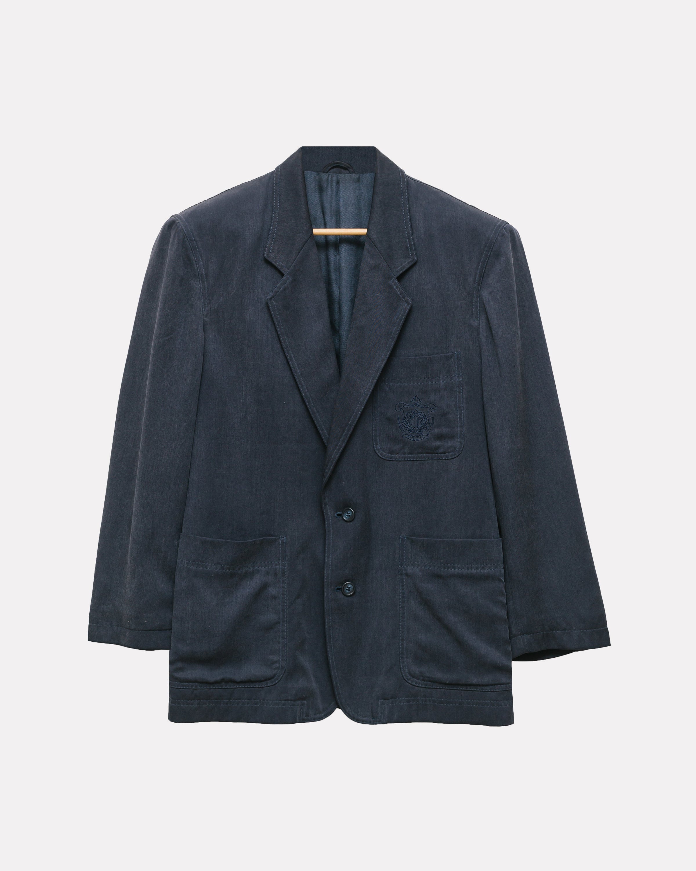 Insignia logo pocket denim blazer