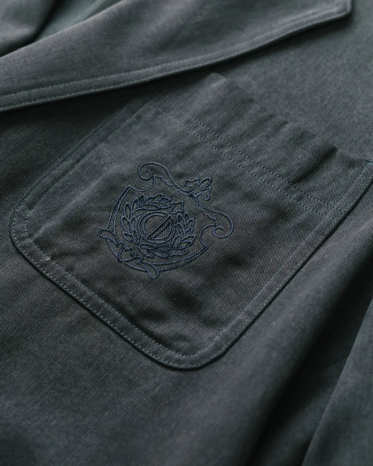 Insignia logo pocket denim blazer