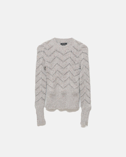 Isabel Marant Chevron Patterned Baby Alpaca Pullover