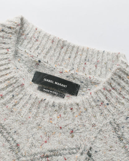 Isabel Marant Chevron Patterned Baby Alpaca Pullover