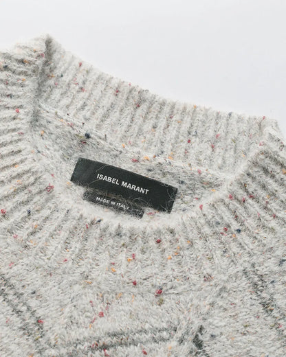 Isabel Marant Chevron Patterned Baby Alpaca Pullover