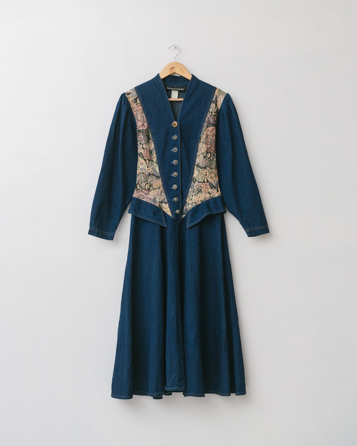 Jacquard detailed denim dress