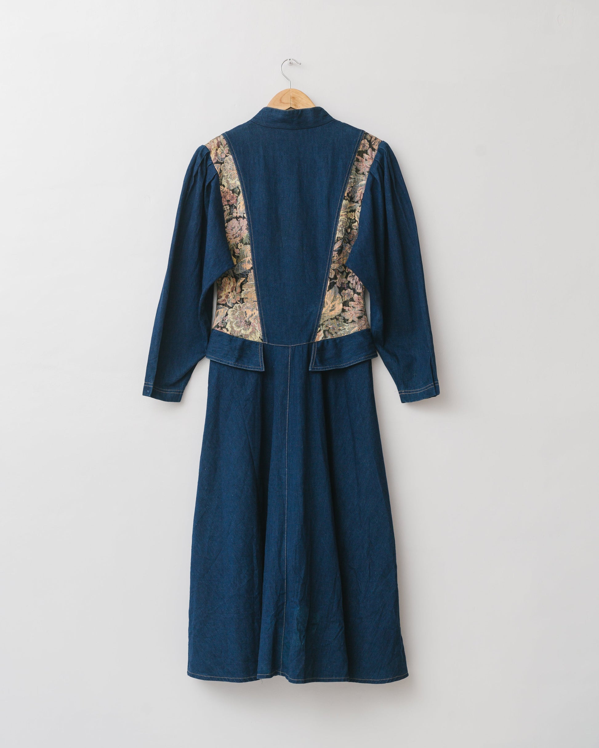 Jacquard detailed denim dress