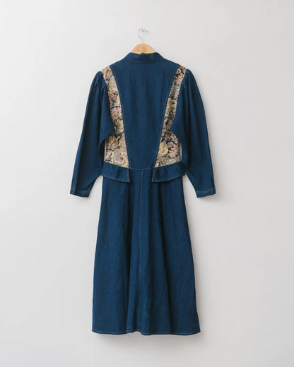 Jacquard detailed denim dress