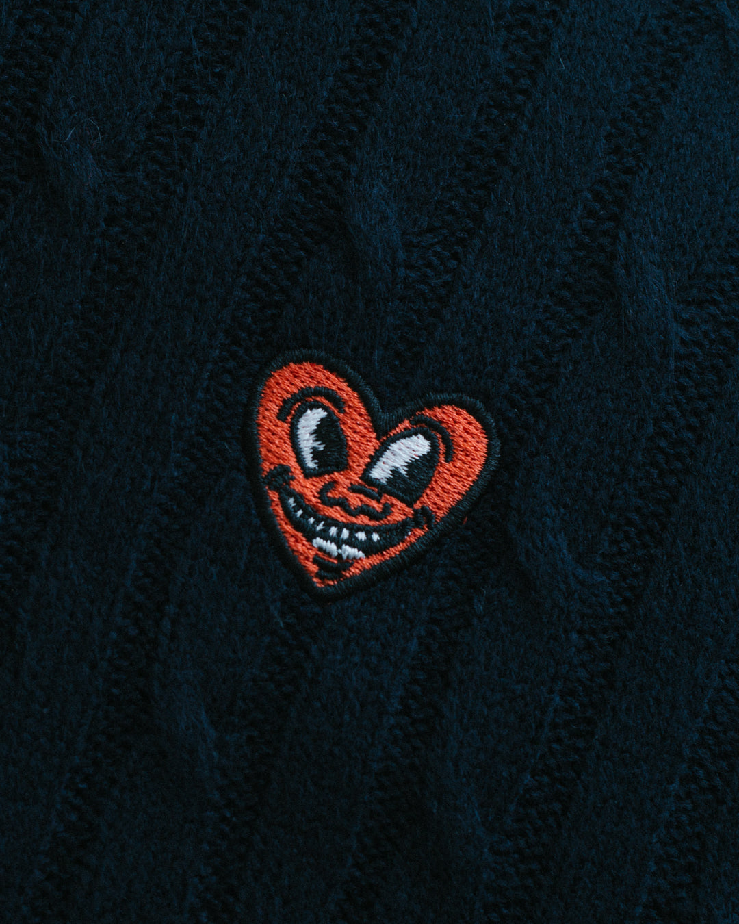 Keith Haring Heart Logo Front Ribbed Knit Pullover