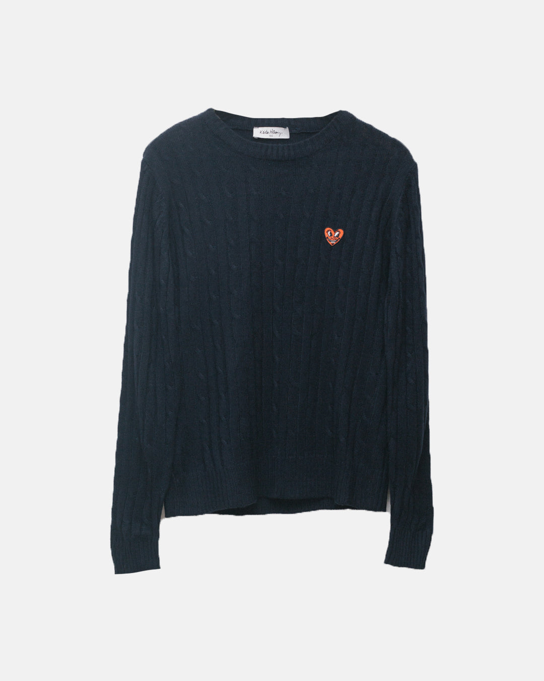 Keith Haring Heart Logo Front Ribbed Knit Pullover