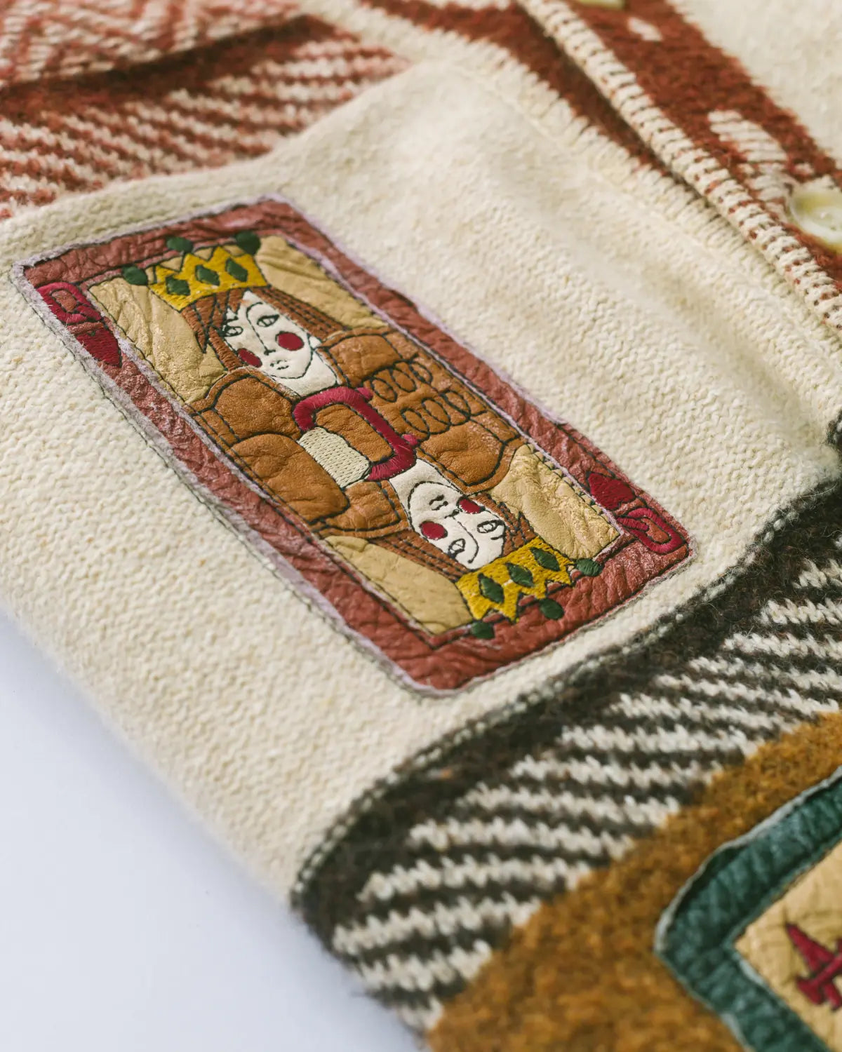 King & queen patchwork knit cardigan