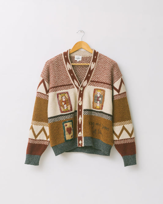 King & queen patchwork knit cardigan