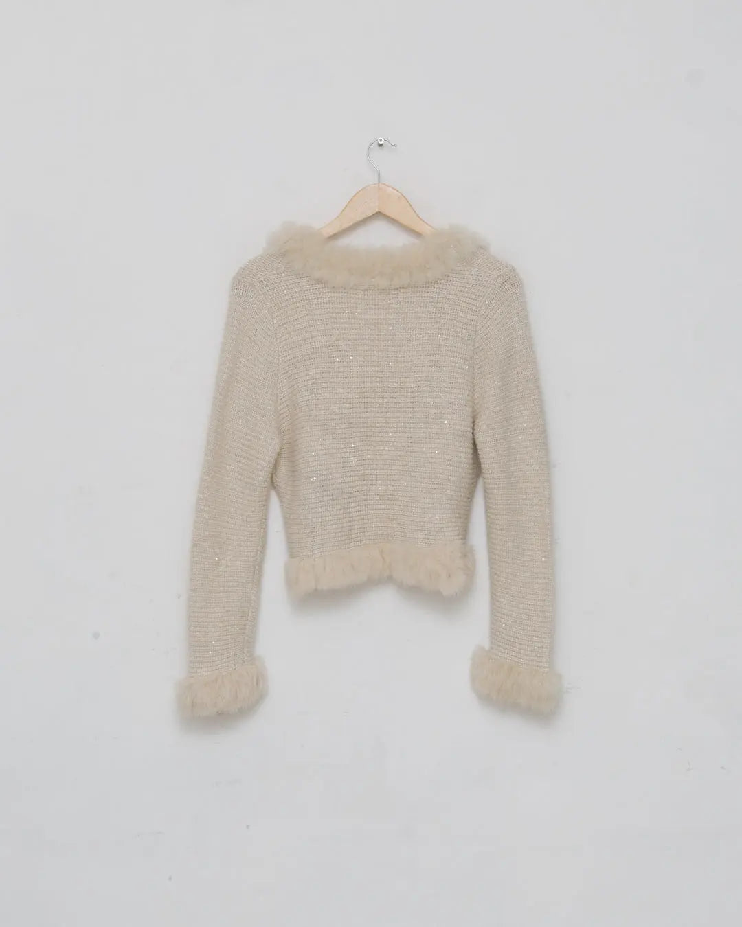 Courrèges Knit Top with Fur Details