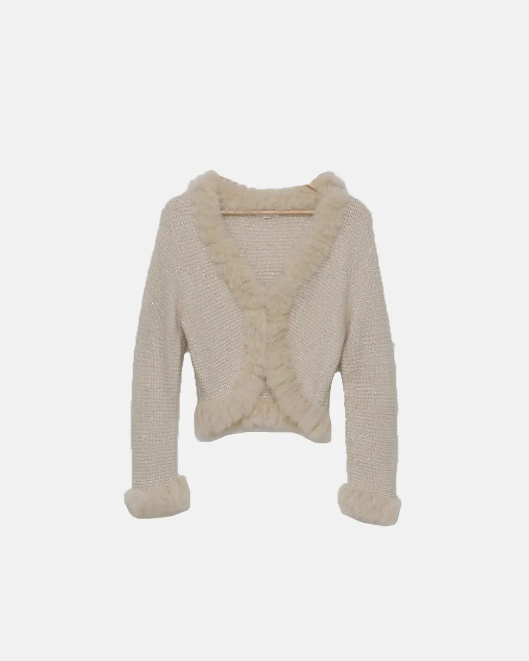 Courrèges Knit Top with Fur Details
